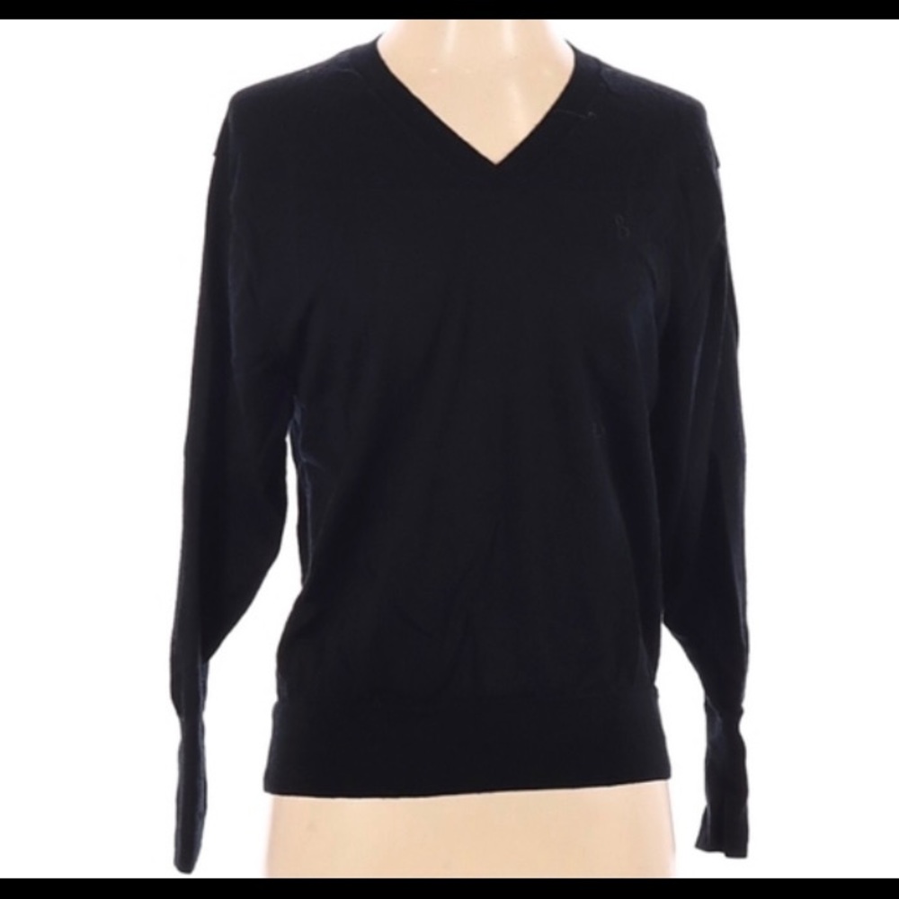 Uniqlo Wool V-Neck Black Sweater small